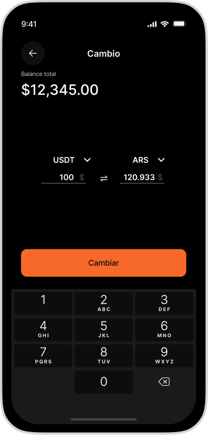 Cambia de dolar a Cripto.